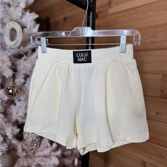 lulu mac Pants - Lulu Mac Waffle Knit Butter Yellow Shorts